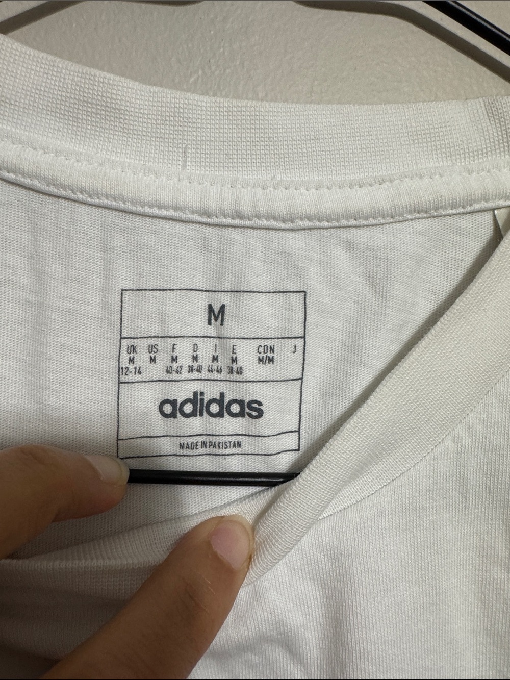 adidas White Short Sleeve Tee with Blue & Orange Trefoil Graphic - Picture 3 of 6